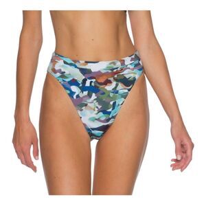 Becca Women’s Camo High Waist High Leg Bikini Bottom Swimwear Size Large